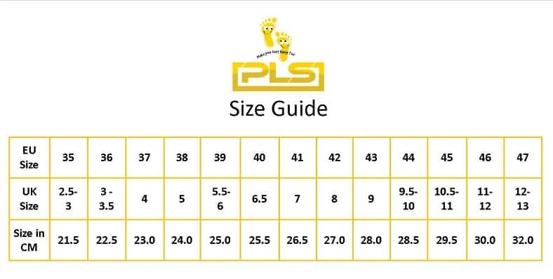 PLS Size Chart