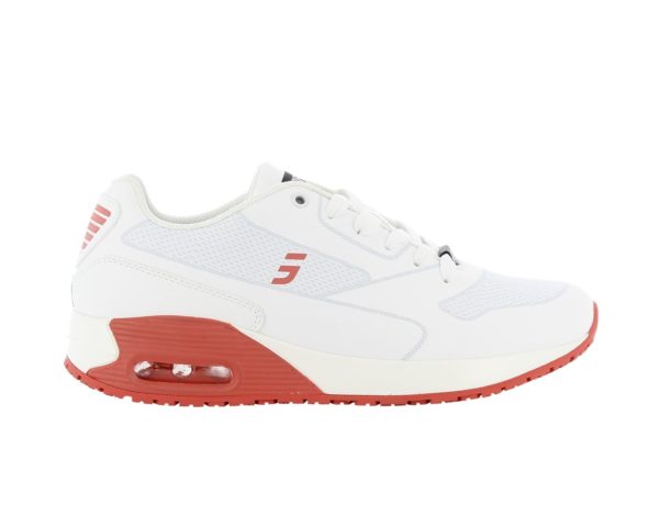 Ela Comfortable Trainer for Nurses in White with Fuchsia