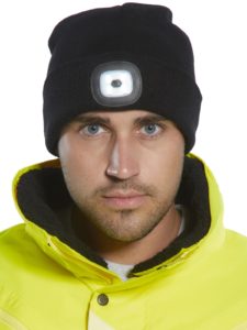 LED Headlight Beanie Hat - USB Rechargeable 