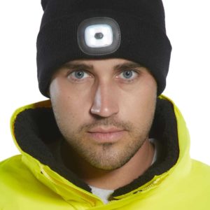 LED Headlight Beanie Hat - USB Rechargeable 