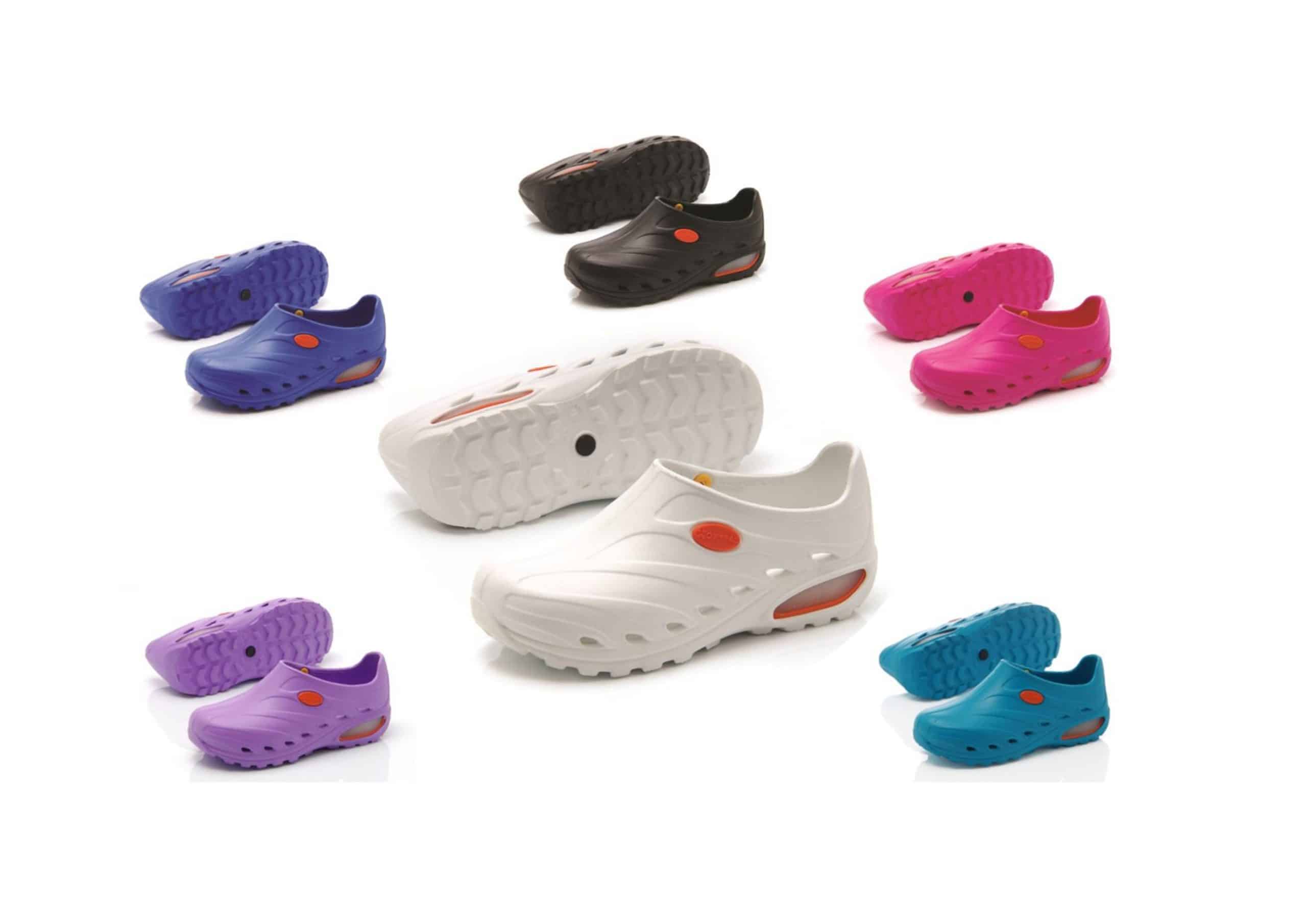 Scarpe Infermieristiche Oxypas Sunny - Antiscivolo, Antistatiche, Pelle, Bianco/viola, Taglia 4 UK (37 EU) - Foto 2