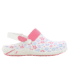 Dany Clogs for Nurses in white with fuchsia floral