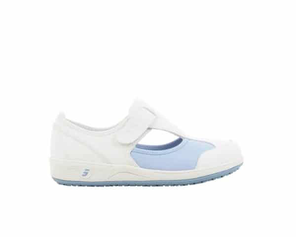 Camille Nurse Shoes in white with light blue