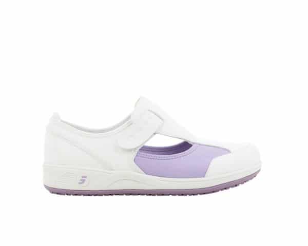 Camille Nurse Shoes in white with lilac