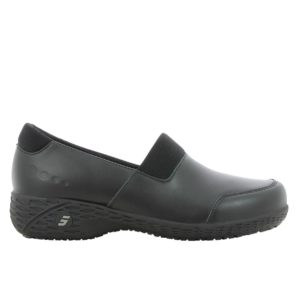 'Lisbeth' Slip-on Nursing Shoe with Raised Heel in Black