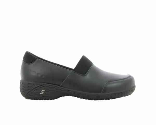 'Lisbeth' Slip-on Nursing Shoe with Raised Heel in Black