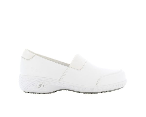 'Lisbeth' Slip-on Nursing Shoe with Raised Heel in White