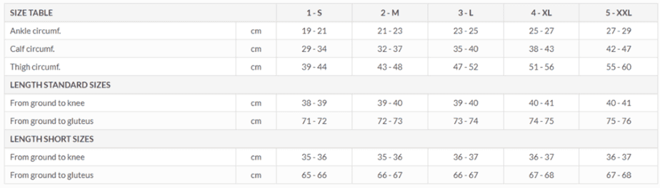 Classic Size Chart