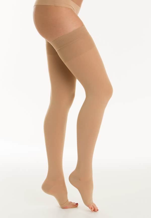 'Classic' Thigh-high Open-toe Compression Stockings 23-32 mmHg