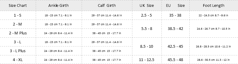 Sport Compression Size Chart